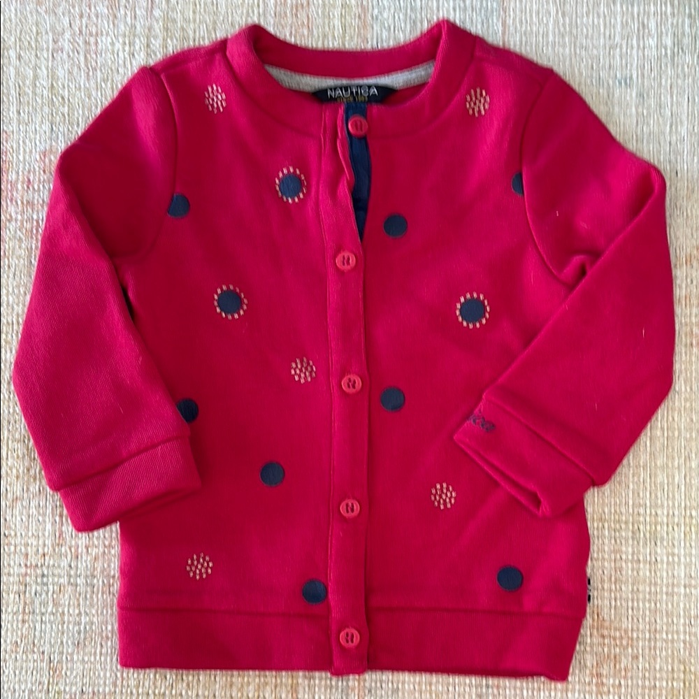 Nautica Kids Red Sweater with Dot Patterns